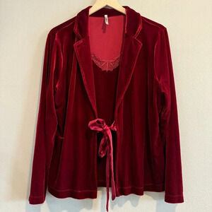 White Stag Top Velvet Party Feminine Glam Valentines Witchy Romantic XL 16/18